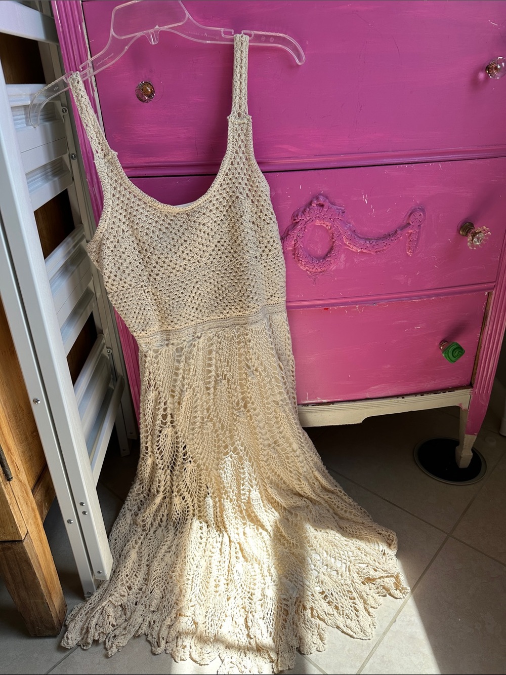 Dotti Cream Crochet Maxi Dress